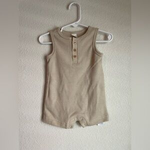 pl baby Tan waffle knit  Buttoned Jumpsuit size 3M